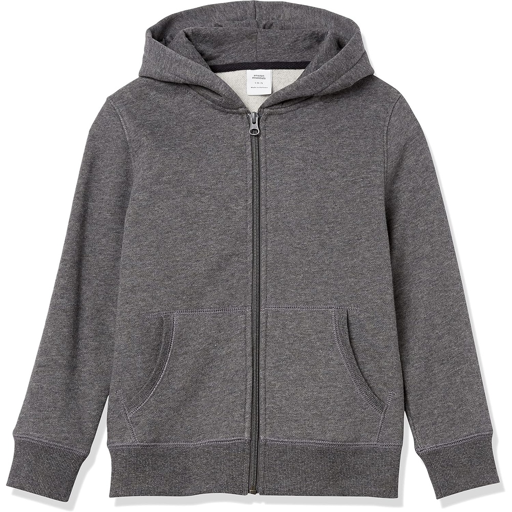 image:imageAmazon Essentials Boys and Toddlers Soft Fleece ZipUp Hoodie SweatshirtCharcoal Heather Gray