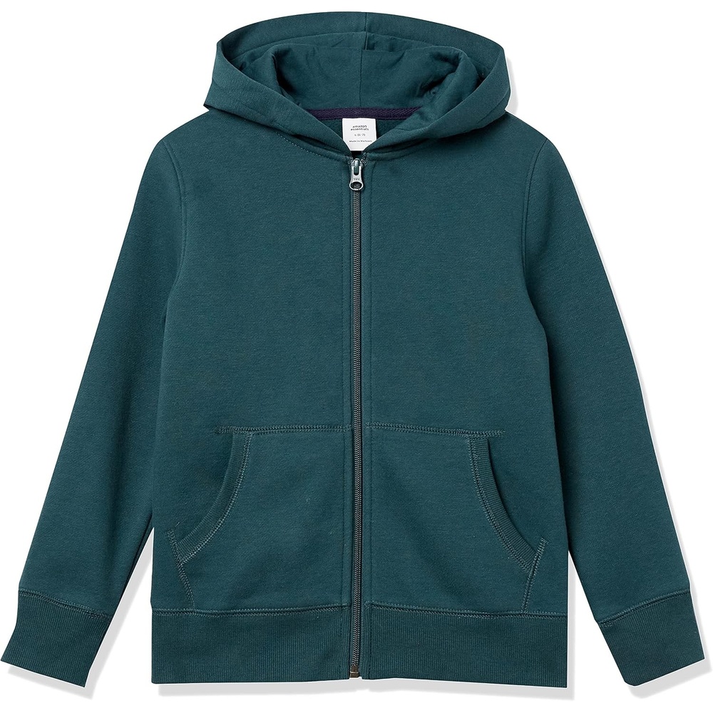 image:imageAmazon Essentials Boys and Toddlers Soft Fleece ZipUp Hoodie SweatshirtDark Green