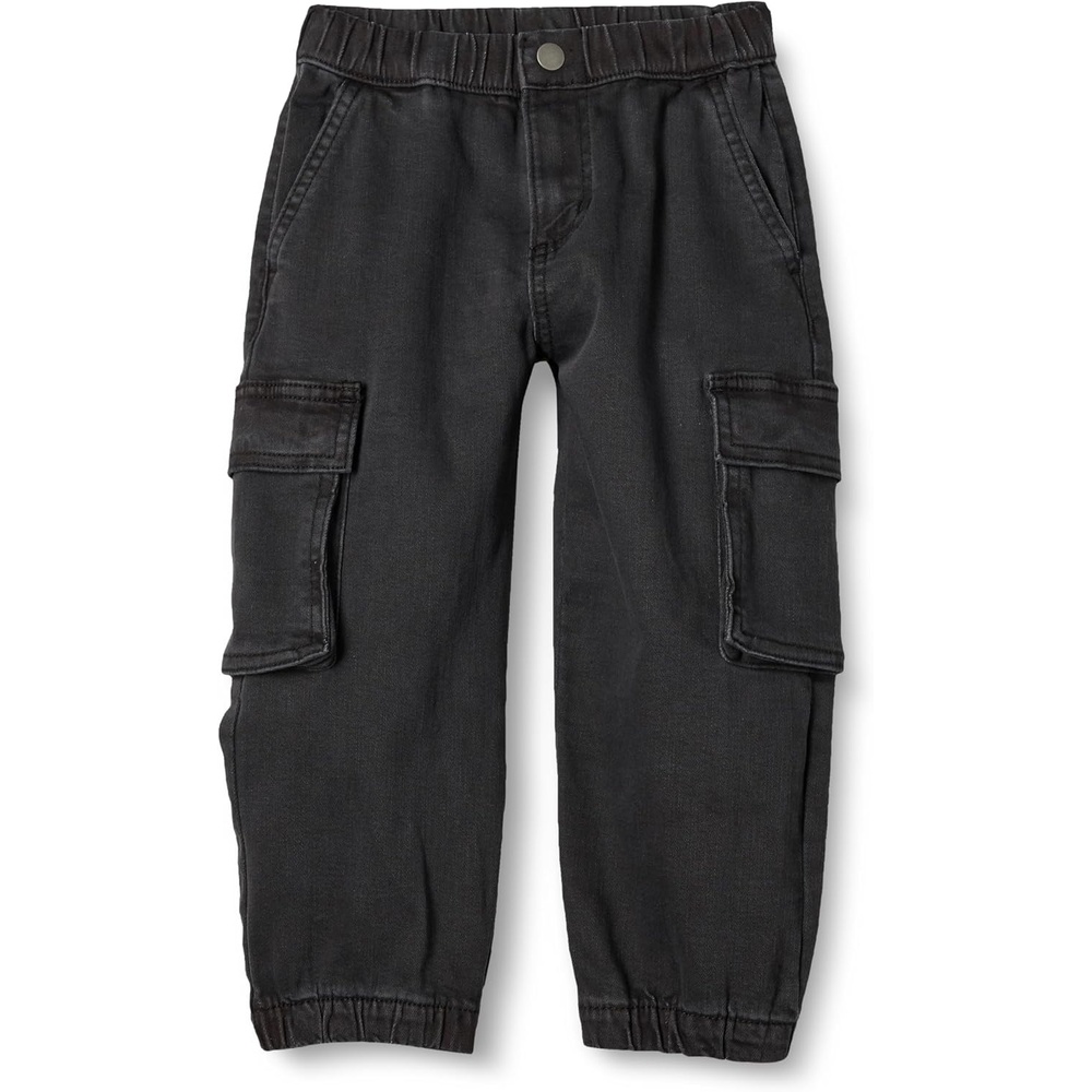 image:imageAmazon Essentials Boys and Toddlers Stretch Denim Cargo Jean with Elastic WaistWashed Black