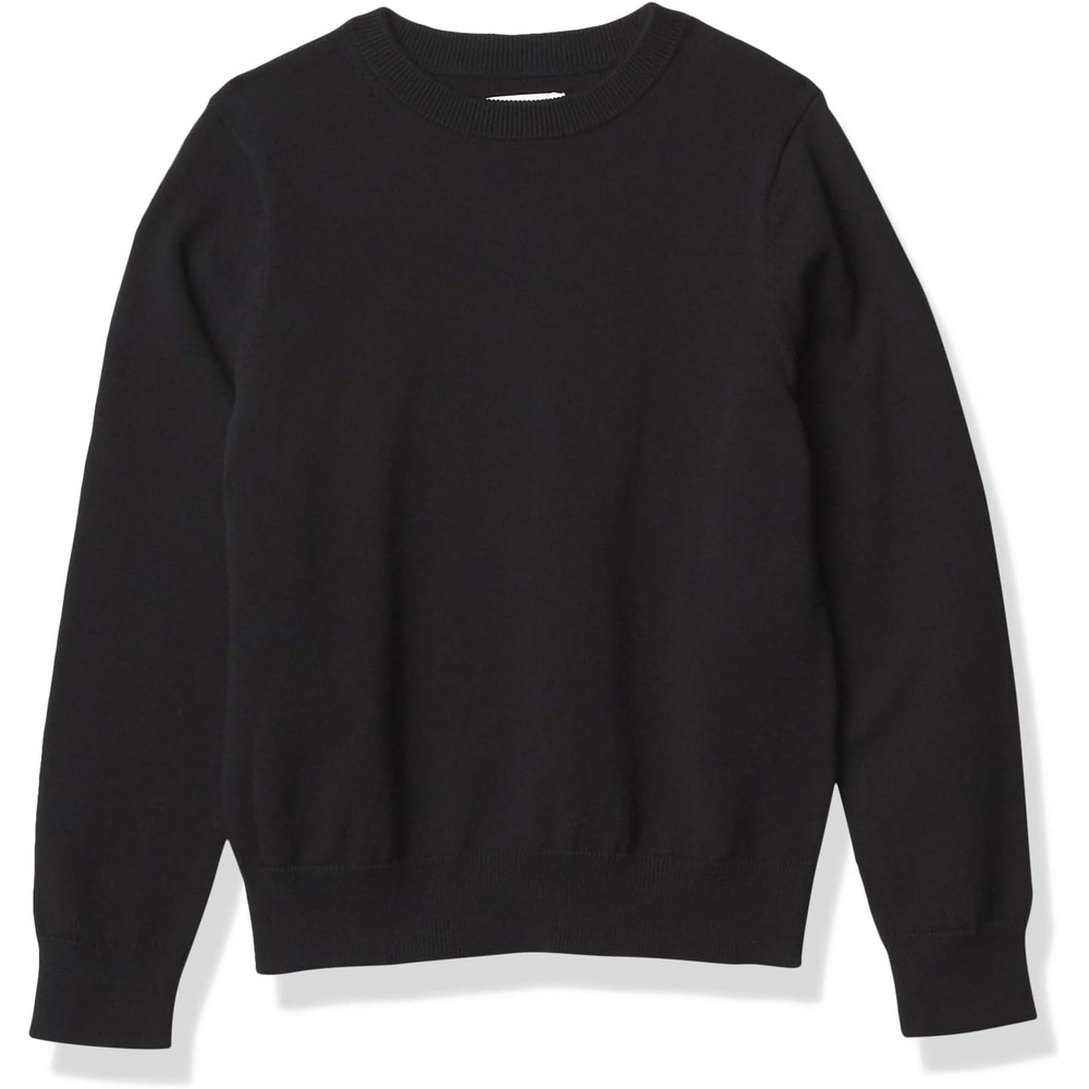 image:imageAmazon Essentials Boys and Toddlers Uniform Cotton Crewneck Pullover SweaterBlack