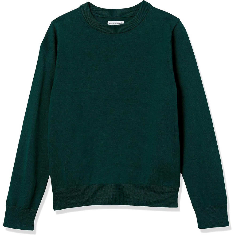 image:imageAmazon Essentials Boys and Toddlers Uniform Cotton Crewneck Pullover SweaterGreen
