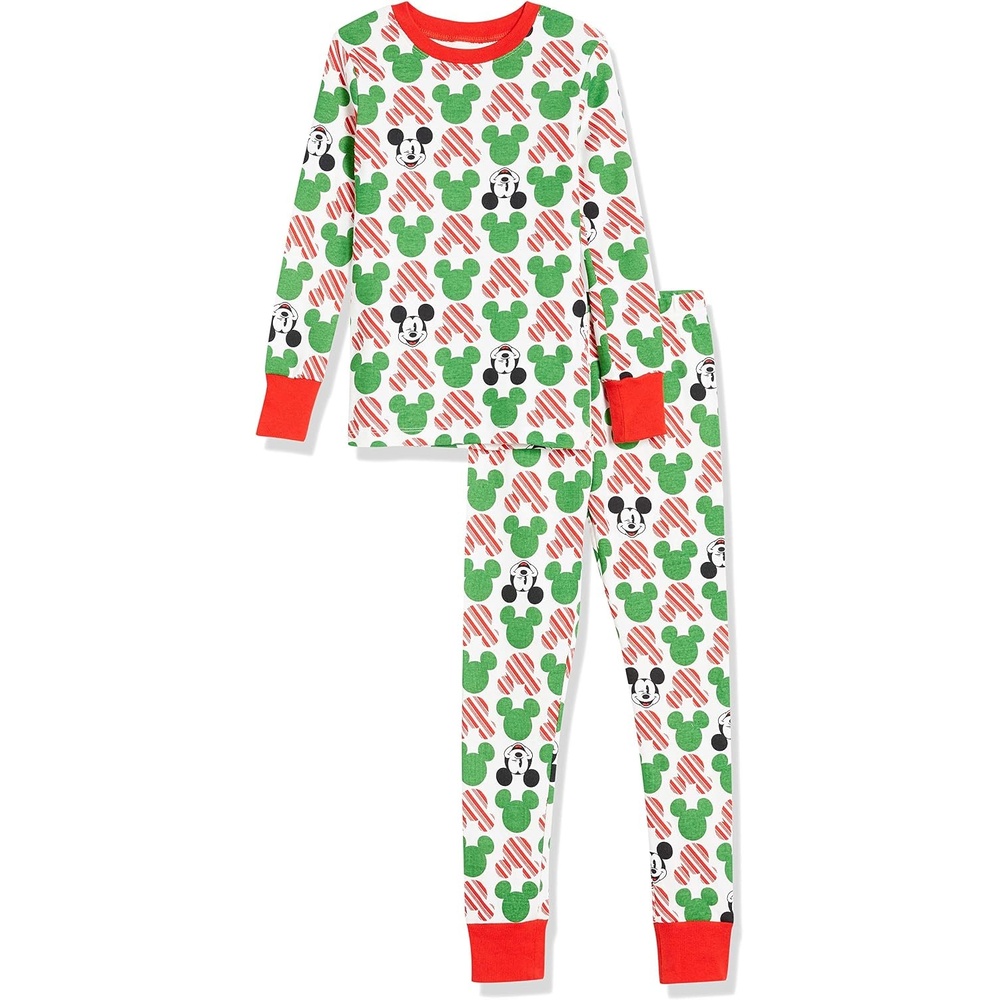 image:imageAmazon Essentials Disney Marvel Star Wars Boys and Toddlers SnugFit Cotton Pajama Sleepwear Sets2piece Mickey Holiday