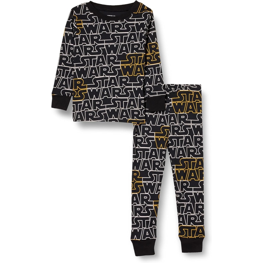 image:imageAmazon Essentials Disney Marvel Star Wars Boys and Toddlers SnugFit Cotton Pajama Sleepwear Sets2piece Star Wars Logo