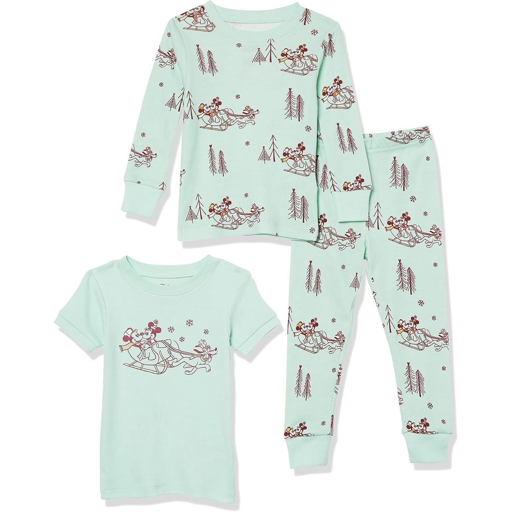 image:imageAmazon Essentials Disney Marvel Star Wars Boys and Toddlers SnugFit Cotton Pajama Sleepwear Sets3piece Mickey Winter Set