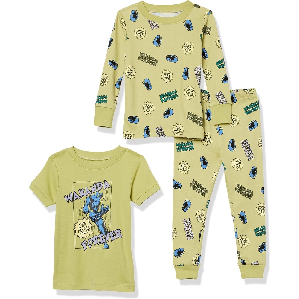 image:imageAmazon Essentials Disney Marvel Star Wars Boys and Toddlers SnugFit Cotton Pajamas Sleepwear Sets for ToddlerMarvel Black Panther