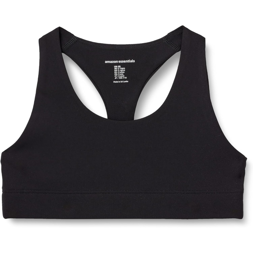 image:imageAmazon Essentials Girls Active Total Train Racerback Sports Bra for Gym Workout TrainingBlack