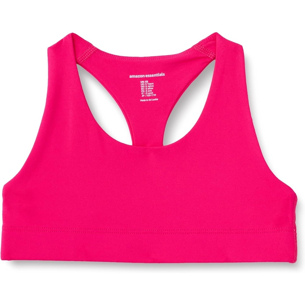 image:imageAmazon Essentials Girls Active Total Train Racerback Sports Bra for Gym Workout TrainingHot Pink