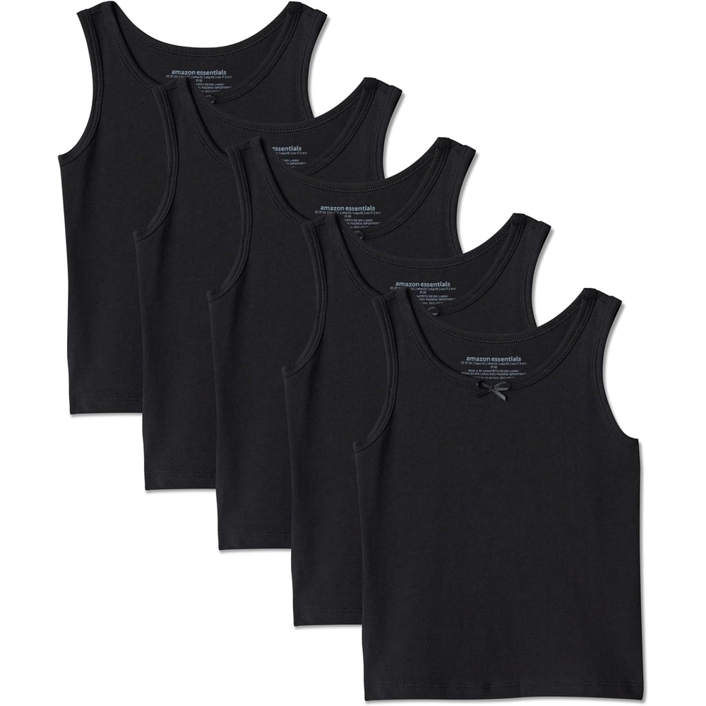 image:imageAmazon Essentials Girls Cotton Jersey Tank Top UndershirtBlack