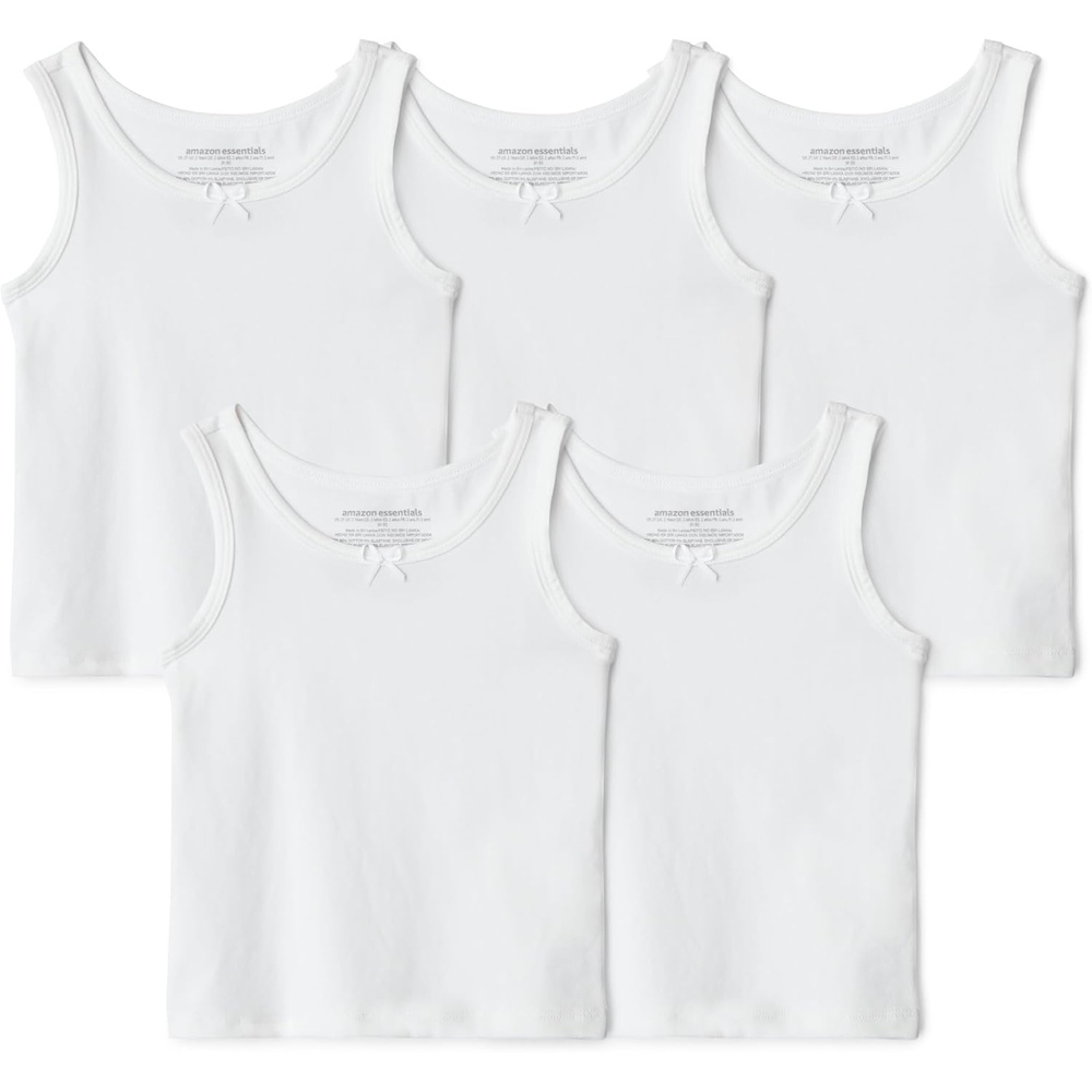 image:imageAmazon Essentials Girls Cotton Jersey Tank Top UndershirtWhite
