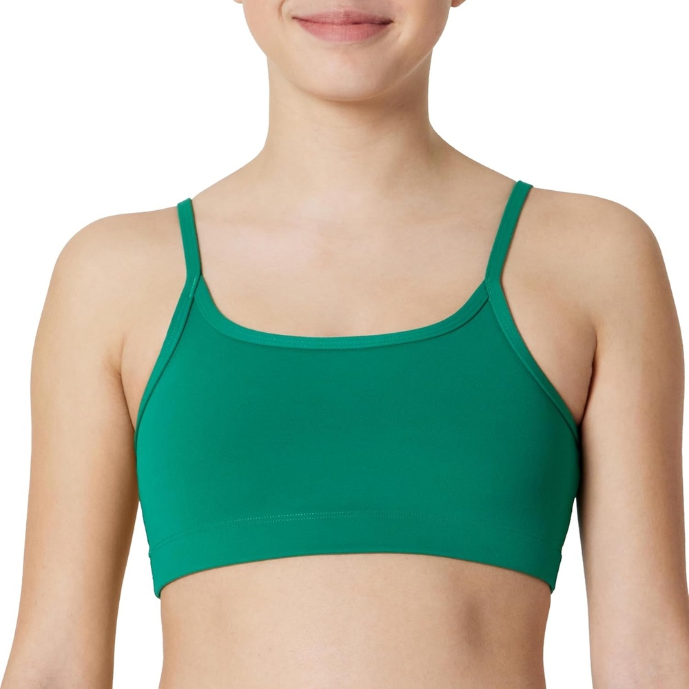 image:imageAmazon Essentials Girls FormFlex Light Support Spaghetti Strap Training Sports BraEmerald Green