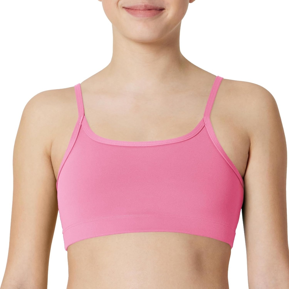 image:imageAmazon Essentials Girls FormFlex Light Support Spaghetti Strap Training Sports BraPink
