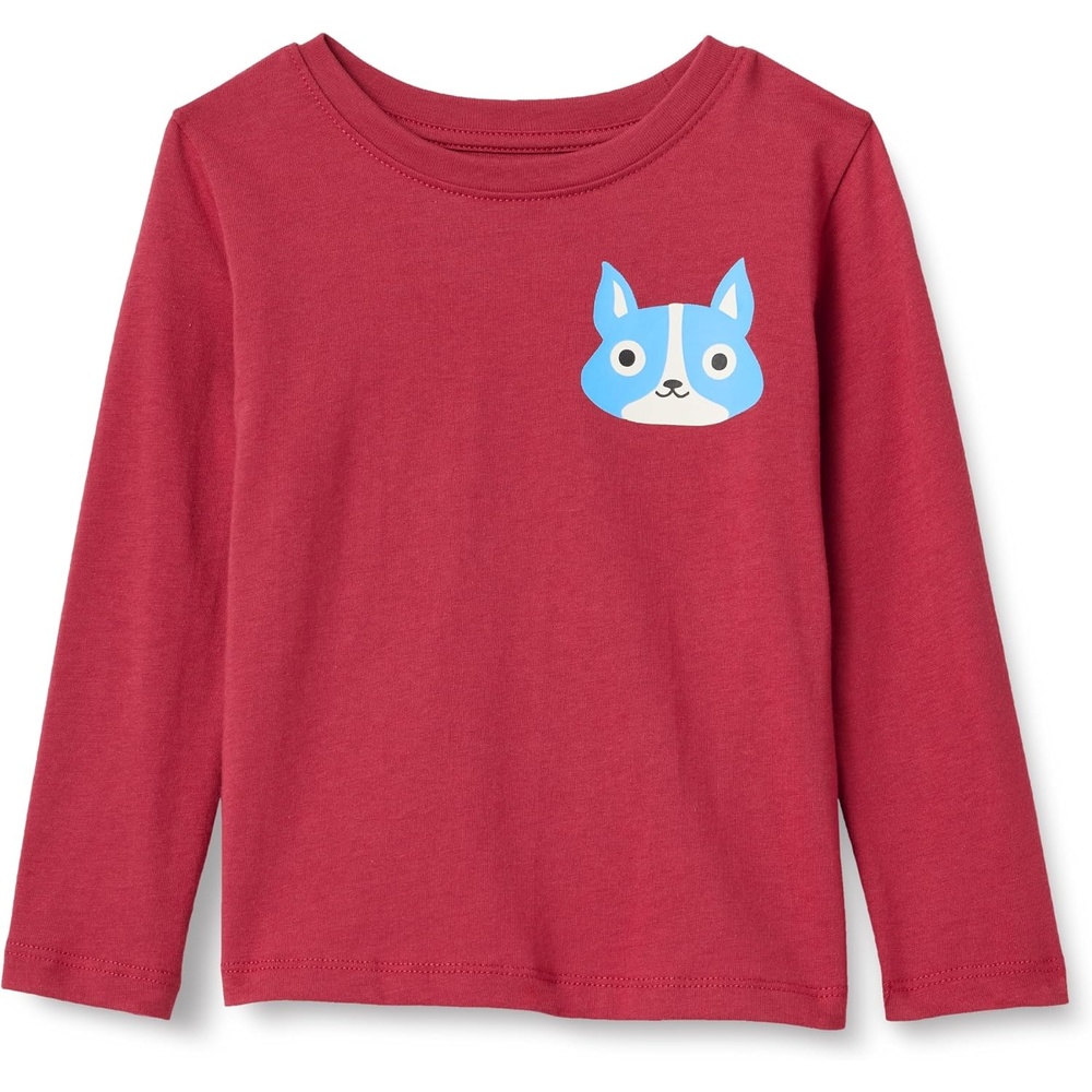 image:imageAmazon Essentials Toddler Boys LongSleeve Cotton TShirts MultipacksDark Red Dog