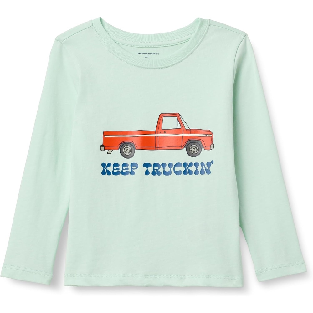 image:imageAmazon Essentials Toddler Boys LongSleeve Cotton TShirts MultipacksPale Mint Green Truck