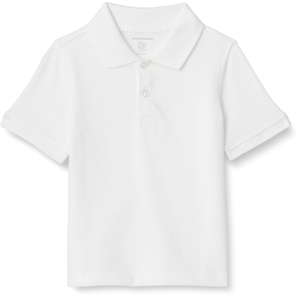 image:imageAmazon Essentials Toddler Boys School Uniform ShortSleeve Pique Polo Shirts Breathable Cotton Button Closure MultipacksWhite