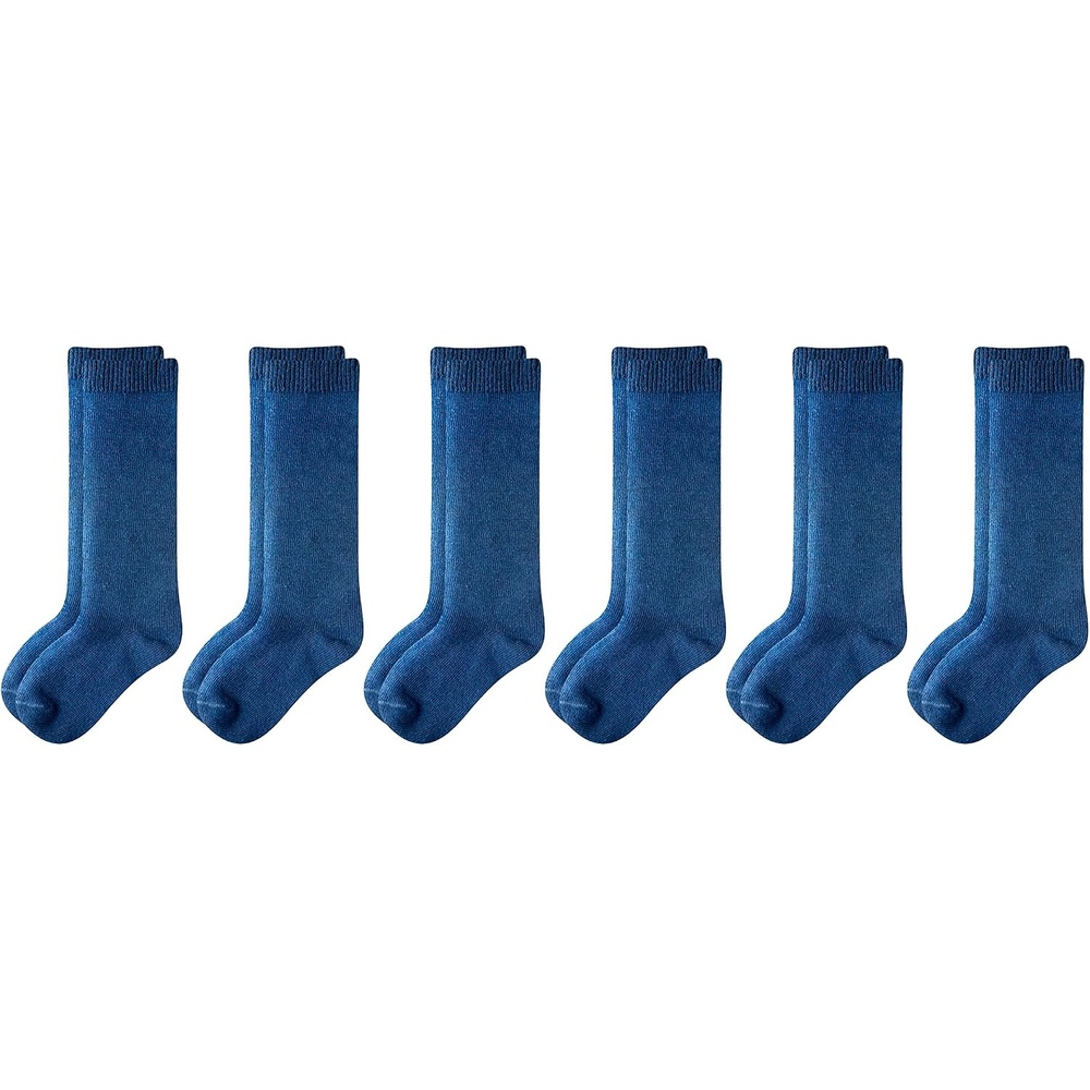 image:imageAmazon Essentials Unisex Kids Comfortable Casual Cotton Knee High SocksNavy