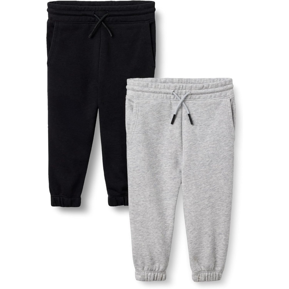 image:imageAmazon Essentials Unisex Kids Cotton JoggersBlackLight Grey Heather