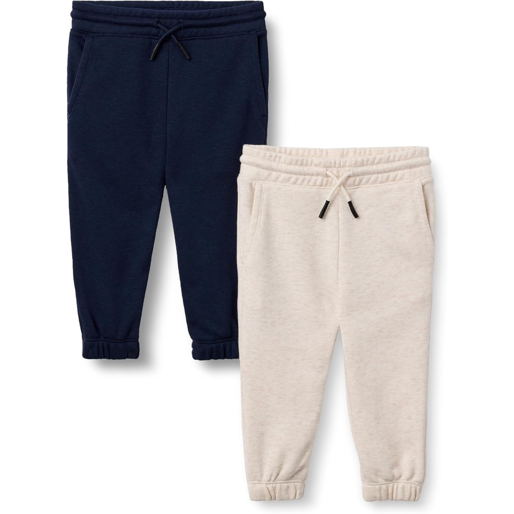 image:imageAmazon Essentials Unisex Kids Cotton JoggersOatmeal HeatherNavy