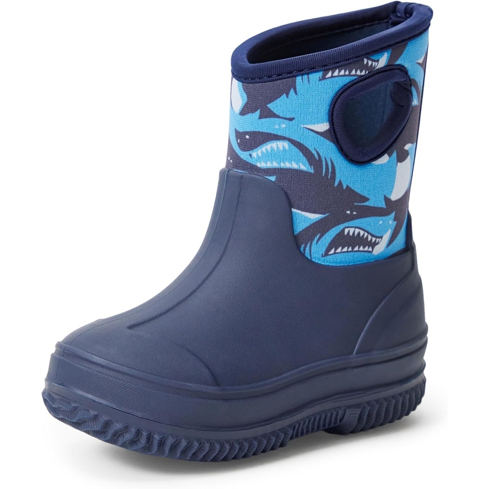 image:imageAmazon Essentials Unisex Kids Insulated Neoprene Rain BootNavy Sharks