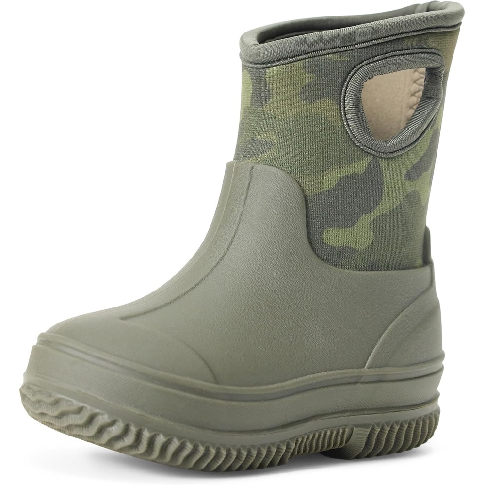 image:imageAmazon Essentials Unisex Kids Insulated Neoprene Rain BootOlive Camo