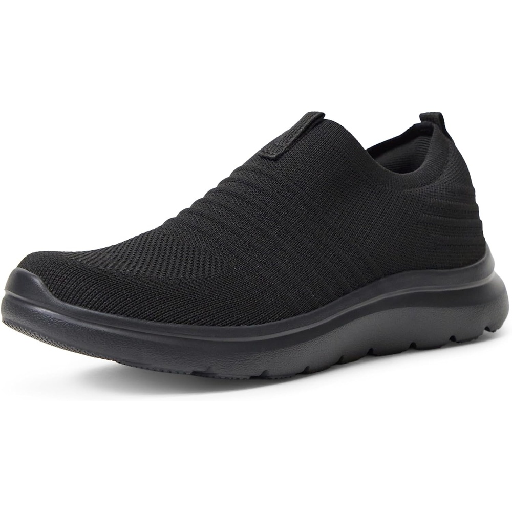 image:imageAmazon Essentials Unisex Kids Knit Light Weight Slip On SneakerBlack