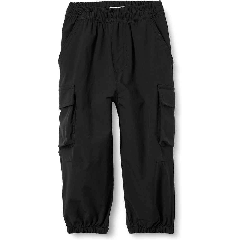 image:imageAmazon Essentials Unisex Kids and Toddlers Cargo Parachute Pants Joggers with Elastic Waist Drawstring Pull OnBlack
