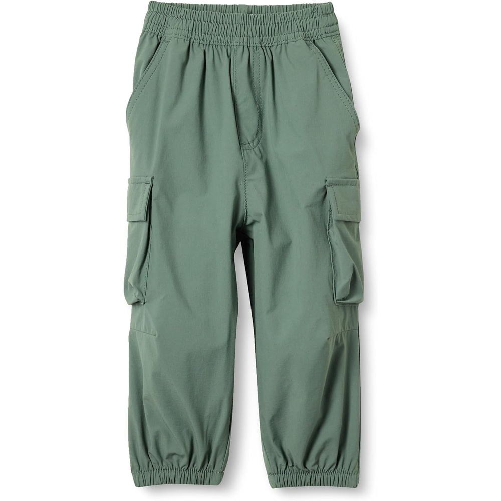 image:imageAmazon Essentials Unisex Kids and Toddlers Cargo Parachute Pants Joggers with Elastic Waist Drawstring Pull OnDark Sage Green