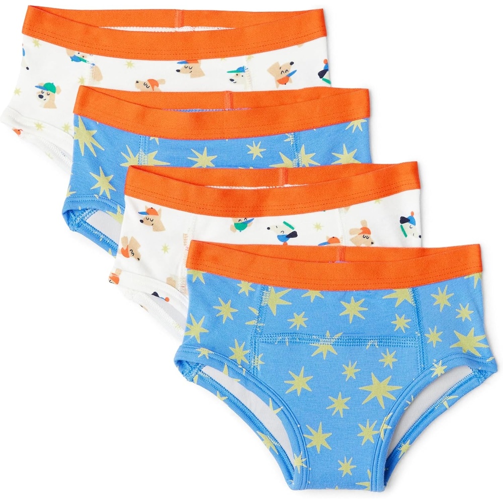 image:imageAmazon Essentials Unisex Toddlers Cotton Training Pants Pack of 4Dogs Stars
