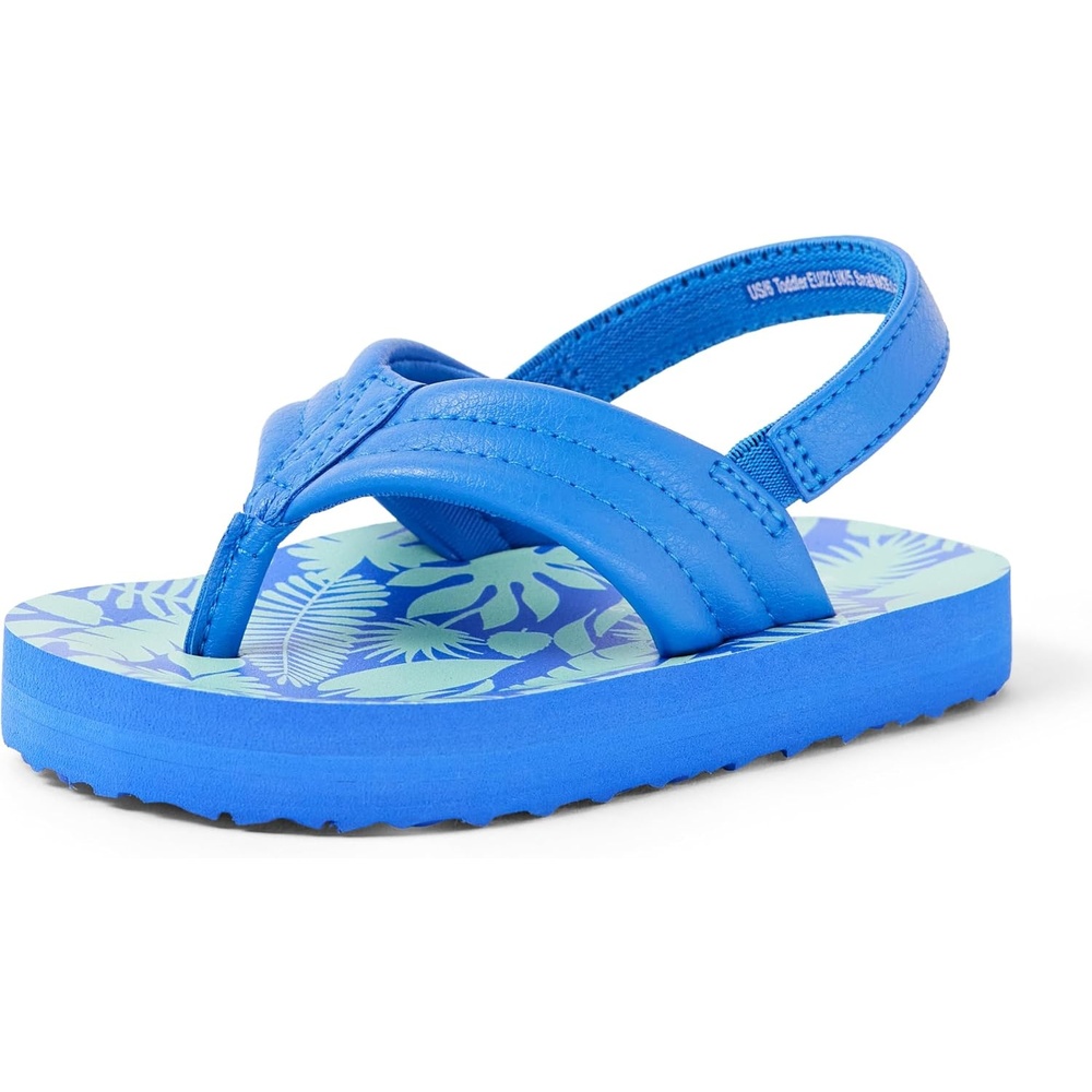 image:imageAmazon Essentials Unisex Toddlers Flip Flop Sandals with Backstrap for Boys and GirlsBlue Jungle
