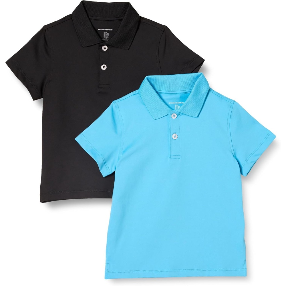 image:imageAmazon Essentials boys ShortSleeve Active Performance Polo ShirtsAqua BlueBlack