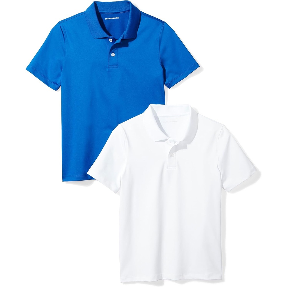 image:imageAmazon Essentials boys ShortSleeve Active Performance Polo ShirtsRoyal BlueWhite