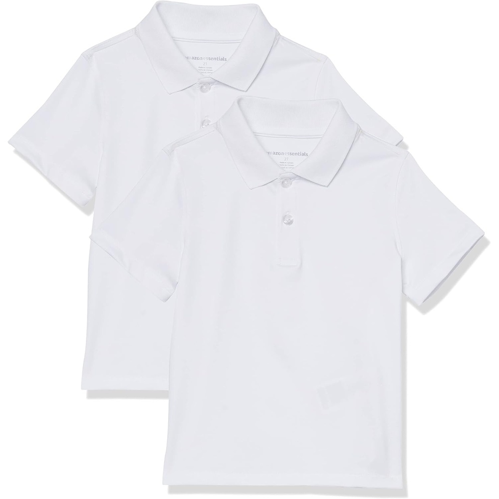 image:imageAmazon Essentials boys ShortSleeve Active Performance Polo ShirtsWhite