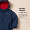 Amazon Essentials Babies, Toddlers, and Boys’ Heavyweight Hooded Puffer Jacket(Charcoal Heather)