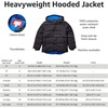 Amazon Essentials Babies, Toddlers, and Boys’ Heavyweight Hooded Puffer Jacket(Green Navy Color Block)