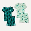 Amazon Essentials Babies, Toddlers and Boys’ Snug-Fit Cotton Rib Pajama Sleepwear Sets, Multipacks(Happy Camper)