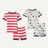 Amazon Essentials Babies, Toddlers and Boys’ Snug-Fit Cotton Rib Pajama Sleepwear Sets, Multipacks(Pale Aqua Blue/Red/White/Stripe/Yeah)
