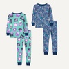 Amazon Essentials Babies, Toddlers and Boys’ Snug-Fit Cotton Rib Pajama Sleepwear Sets, Multipacks(Planet Print/Space)