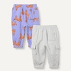 Amazon Essentials Baby Boys’ Cargo Joggers(Grey Heather/Purple Tigers)