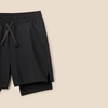 Amazon Essentials Boys’ Active Performance Stretch Woven Athletic Training Shorts with Liner(Black)