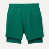 Amazon Essentials Boys’ Active Performance Stretch Woven Athletic Training Shorts with Liner(Dark Green)