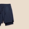 Amazon Essentials Boys’ Active Performance Stretch Woven Athletic Training Shorts with Liner(Navy)