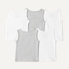 Amazon Essentials Boys’ Cotton Jersey Tank Top Undershirt(Light Grey Heather / White)