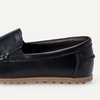 Amazon Essentials Boys’ Faux Leather Moc Toe Slip-on Loafers(Black)