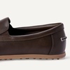 Amazon Essentials Boys’ Faux Leather Moc Toe Slip-on Loafers(Dark Brown)