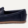 Amazon Essentials Boys’ Faux Leather Moc Toe Slip-on Loafers(Navy)