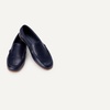 Amazon Essentials Boys’ Faux Leather Moc Toe Slip-on Loafers(Navy)