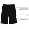 Amazon Essentials Boys’ French Terry Cargo Sweat Shorts, Lounge(Black)