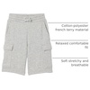 Amazon Essentials Boys’ French Terry Cargo Sweat Shorts, Lounge(Light Grey Heather)