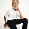 Amazon Essentials Boys’ Short Sleeve Poplin Shirt(Bright White)