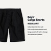 Amazon Essentials Boys’ Stretch Pull On Cargo Shorts(Black)