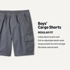 Amazon Essentials Boys’ Stretch Pull On Cargo Shorts(Iron Grey)
